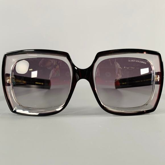 OLIVER GOLDSMITH Black Grey Acetate Sunglasses - Picture 1 of 8